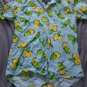 Lemon Print Kids Button Down Shirt